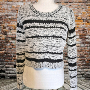 PINK Rose Cropped Stripped Sweater